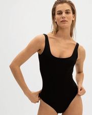 NWOT Everlane The Square-Neck One-Piece Swimsuit Nylon Black Size XS NEW