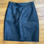 Vintage Wilsons Leather Black Pencil Mini Skirt Size Small