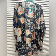 Emory Park NWT Camry Open Front Floral Kimono size 1X