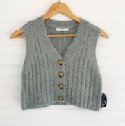 Made with Love by Full Circle Blue Fuzzy Sweater Vest Women’s Size S