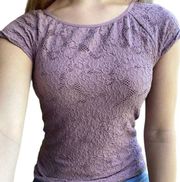 Tokyo Darling Mauve Lined Lace Top Size XSmall