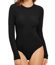 NEW MANGOPOP Crew Neck Long Sleeve Top Bodysuit M