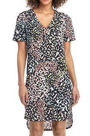 Christian Siriano Short Sleeve Multicolor Animal Print Dress Size 2XL