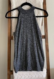 NWOT  grey knit turtleneck sleeveless top