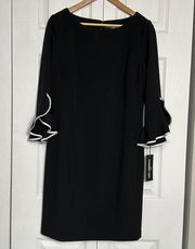 NWT Karl Lagerfeld Tulip Bell Sleeve Crepe‎ Dress