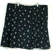 *New Collection by Bobeau Floral Print Curvy Skirt Womens Plus 3X Navy Ditsy NWT