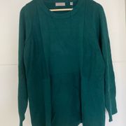 EVOLUTION BY CYRUS | Emerald Green Pamala Seam Detail Crewneck Sweater | Large