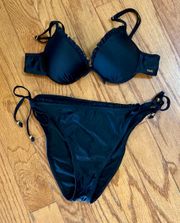 black string bikini 2-piece size medium