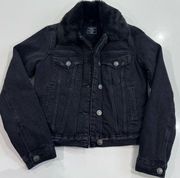 Abercrombie and Fitch Distressed Sherpa Lined Jean Jacket