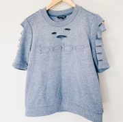 Bebe Blue Distressed Tee - Size Small