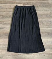 Aritzia Wilfred Black Accordion Pleated Knee Length Skirt Elastic Waist Size S