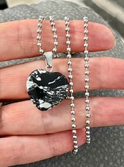 Black & White Quartz Heart Chocker Necklace- Unisex