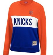 New York Knicks Color Block Embroidered Pullover Sweatshirt