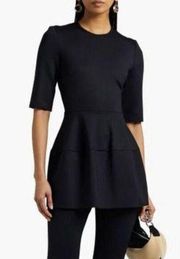 Rosetta Getty Women's Black Ponte Peplum Top L NWT