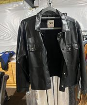 Cropped Leather Jacket