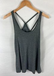 Apana Grey Cross Back Racerback Athletic Tank Top Size Medium