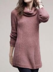 Anthropologie Angel of the North Cowl Neck Sweater Tunic Mauve Pink Womens XS