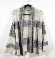 Vince gray & ivory striped knit cardigan