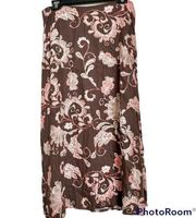 Croft and Barrow long brown floral skirt