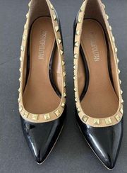 COSMOPOLITAN Studded Black Patent Leather  Pumps Heels Size 9M