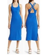 Sweaty Betty Emily Strappy Back Rib Dress Maxi Dress In Lighting Blue Size 12