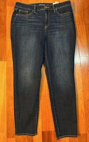 Chicos Jeans Womens 2R (US 12R) Blue Cotton Blend High Rise Skinny Ankle Mom NEW