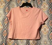 Hanes cropped pink tshirt baby tee