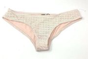 WILDFOX Women Blush Pink Crochet Overlay Bikini Bottom Swim Separate Size Large