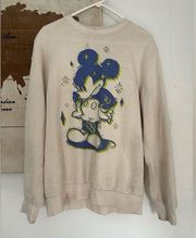 Mickey Mouse crewneck sweatshirt ivory neon