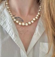 Vintage “Alienor” Pearl Gold Chain Necklace Classic Style Quiet Luxury Elegant