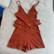 Burnt Orange Wrap Romper Size Small Never Worn New With Tag