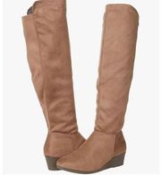 CL by Laundry Light On Faux Suede Tall Wedge Over the Knee Boot 9.5