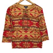 Southwestern Aztec Pattern Shirt L