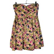 XOXO Pink Floral Corset Bust Strapless Fit & Flare Mini Dress 2