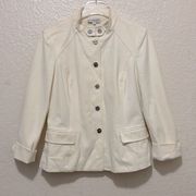 St John Sport Button Front Jacket Cream Color Size Small