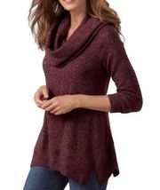 SOFT SURROUNDINGS Burgundy Ava Cowl Neck Athleisure Pullover Top ~ Women's SMALL