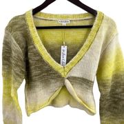 For Love and Lemons Celeste Twist Front Crop Sweater Size XS New