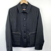 Doncaster Jacket Womens Plus 14 NWT Black Striped Wool Blend Button Down Blazer