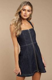 Capulet Womens Size Small Front Zip Tami Denim Mini Dress Dark Wash