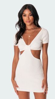 White Cut Out Short Sleeve Dress