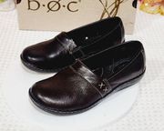 Womens B.O.C. Born Concept Howell Comfort Slip On Flats Black Leather Sz 9.5