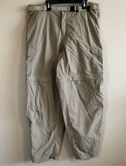 White Sierra Khaki Convertible Hiking Pants Zip Off XL