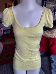 , “the Original Tee”, Sht-slv Yellow Stretchy Top, One Size