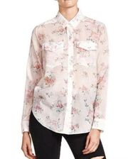 Floral-Print Button Down Shirt Size Large EUC