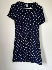 Dark Blue  Button Up Dress