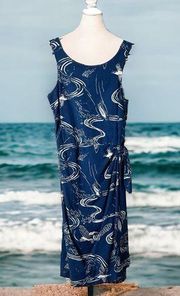 Pataloha - Blue & White Loko l'a Stone Blue Fish Wrap Dress - Sz. 2