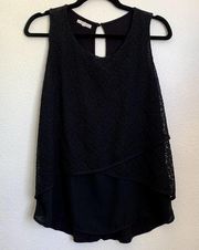 5/$25 Maurices Lace Tank Top in Black