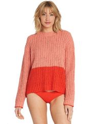 Billabong Pink/Orange and Red Two-Toned Knit Sweater