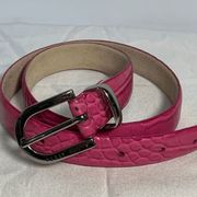 Perry Ellis Pink Silver Animal Print Leather Belt