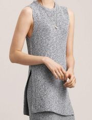 Aritzia Wilfred XS Palmier Tunic Side Slit Sleeveless Knit Marled Sweater